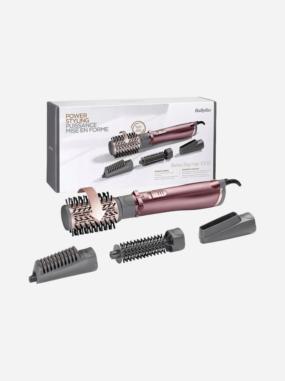 Фен-щетка BaByliss Big Hair AS960E, мощность 1000Вт, 2 температурных режима