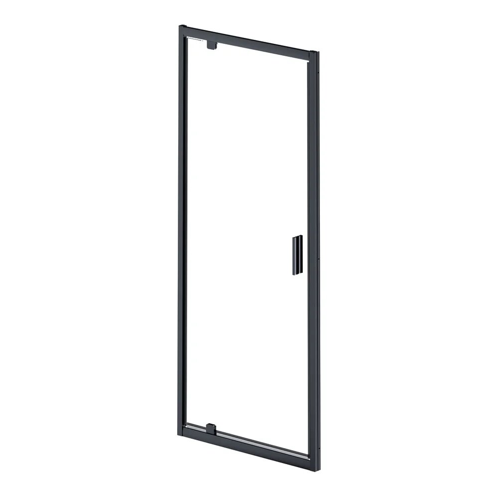 Душевая дверь в нишу AM.PM Gem W90G-80-1P-BT стеклянная распашная 80 см с черным профилем одностворчатая немецкая