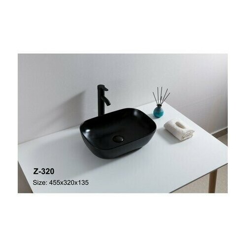 Раковина накладная Zandini Z-320 на столешницу для ванной комнаты без перелива керамическая матовая