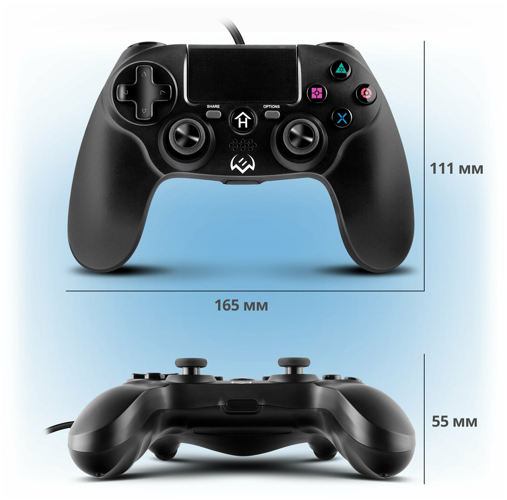 Геймпад GC-400 (11 кн 2 стика Touchpad D-pad PS4/PS3/PC)