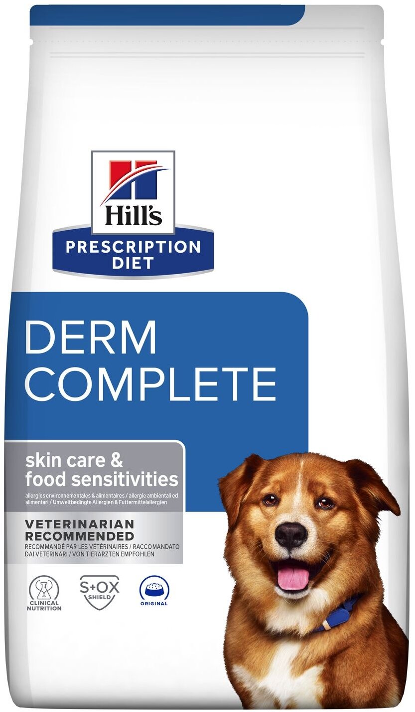 Сухой диетический корм для взрослых собак Hill's Prescription Diet Derm Complete при аллергии, 1,5кг - фотография № 1