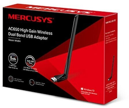 Адаптер Wi-Fi Mercusys MU6H, черный