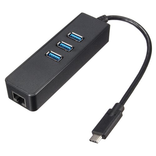 Концентратор ORIENT JK-341, Type-C USB 3.0 HUB 3 Ports + Gigabit Ethernet Adapter, RTS5140 + RTL8153