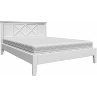 Двуспальная кровать Массив Сосны Первый Мебельный Альта Белый античный 160х200 см