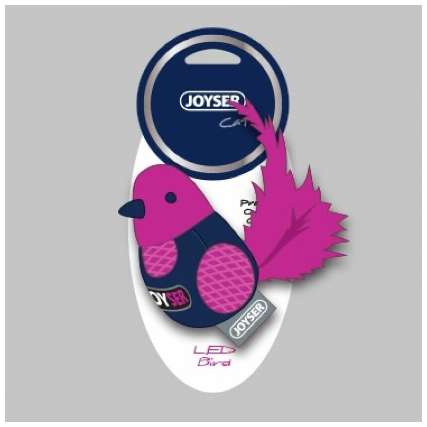 Joyser игрушка "Птичка со звуковым чипом и перьями" для кошек (19 см., Розовый) - фото №4