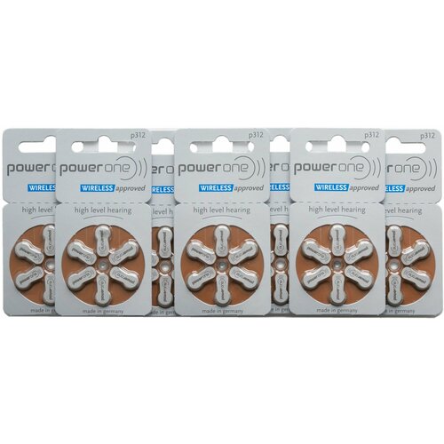 Батарейки для слуховых аппаратов Power One Wireless 312 299₽