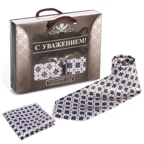 фото Подарочный набор: галстук и платок "с уважением" 2137087 сима-ленд