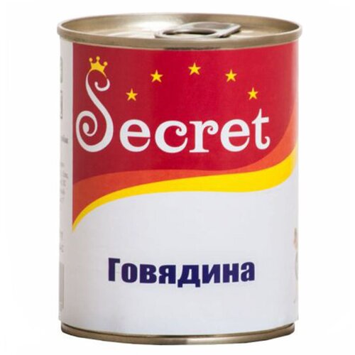 Консервы для собак Secret с говядиной, влажный корм,