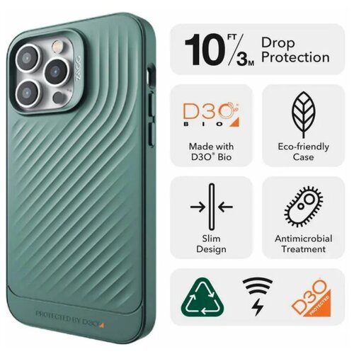 Чехол для смартфона противоударный ZAGG Copenhagen D3O Ultimate Impact Protection Case для iPhone 14 Plus 6.7 - Зеленый