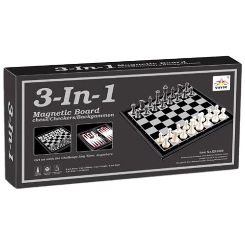 VIIVSC 3 в 1 Магнитные шахматы, шашки, нарды (QX9800) игровая доска в комплекте