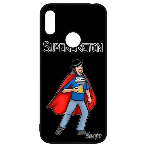 фото Чехол на huawei y6 2019, "супербретонец" комикс веселый utaupia