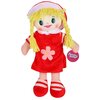 Кукла детская для девочек ТМ Amore Bello мягкая на батарейках, фразы на русском языке, стихотворение, песенка, высота куклы 25 см, цвет красный - изображение