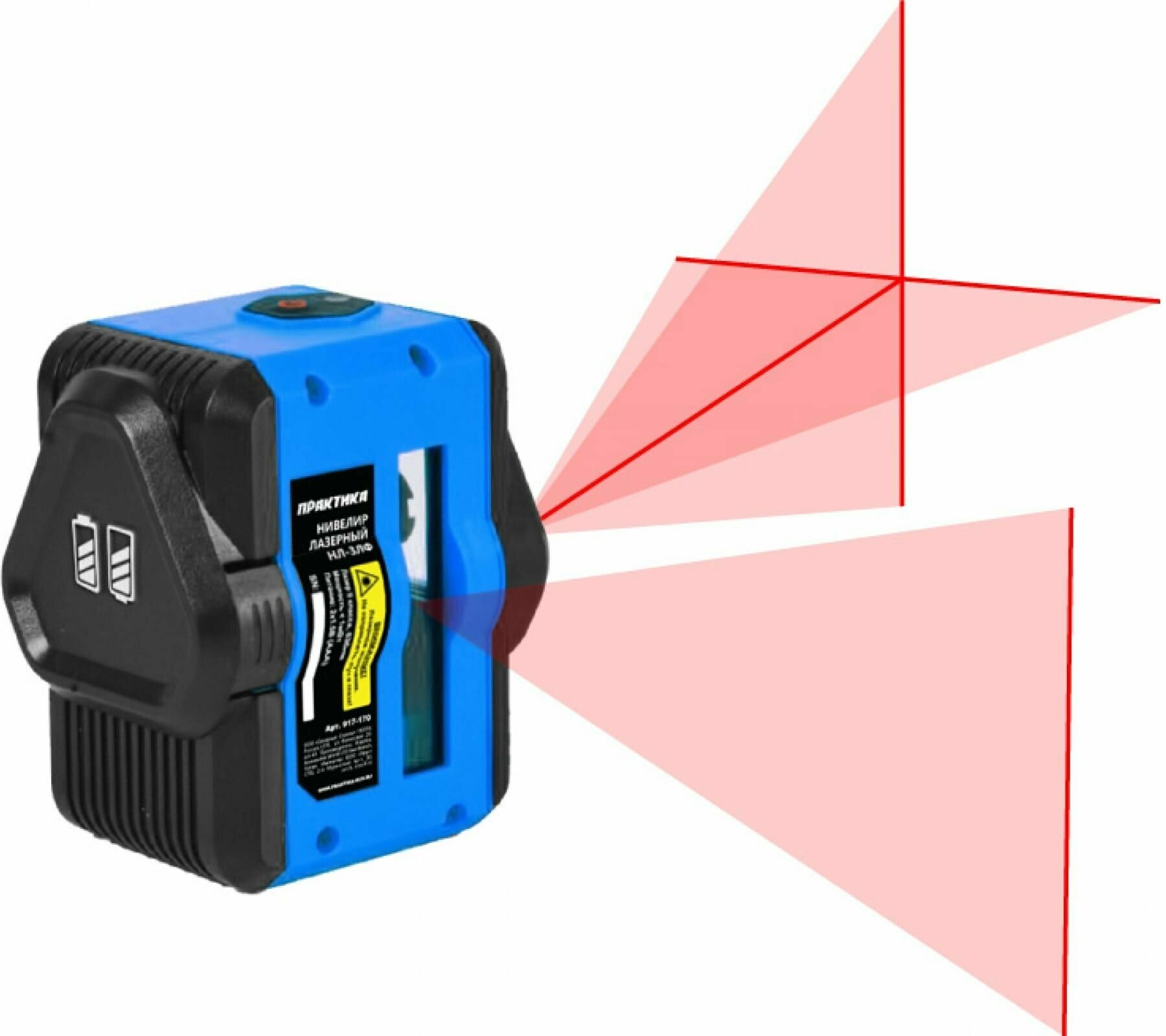 Нивелир лазерный линейный ПРАКТИКА НЛ-3ЛФ, горизонтальная и 2 вертикальные линии, видимост (917-170)