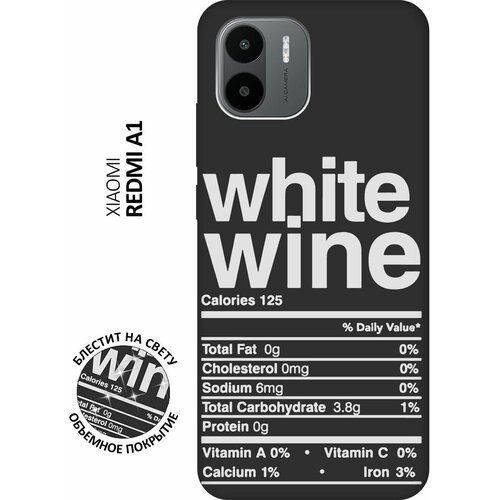 Матовый Soft Touch силиконовый чехол на Xiaomi Redmi A1 / Сяоми Редми А1 с 3D принтом Wine W черный матовый soft touch силиконовый чехол на xiaomi redmi a1 сяоми редми а1 с 3d принтом brain off w черный