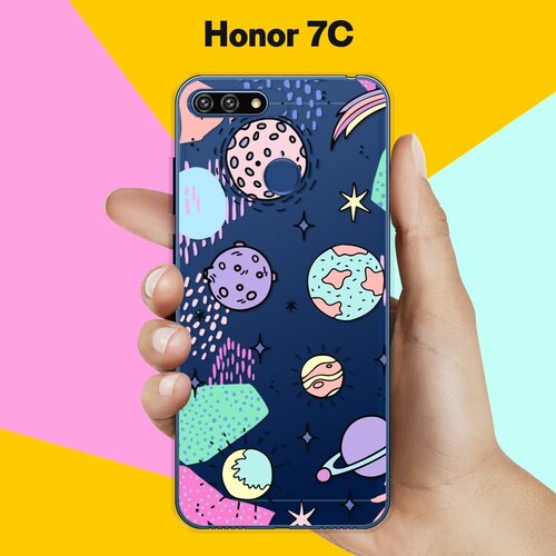 Силиконовый чехол на Honor 7C Узор из планет / для Хонор 7Ц силиконовый чехол узор из планет на honor 30i