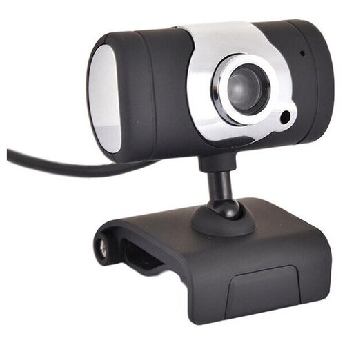 Веб-камера VGA со встроенным микрофоном черно-серебристая 725₽