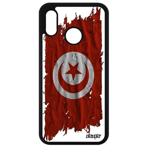 фото Чехол на телефон huawei p20 lite, "флаг туниса на ткани" государственный страна utaupia