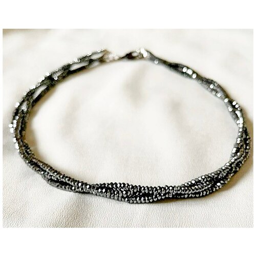 Чокер Black star/ Чокер из гематита/ Колье на шею из гематита