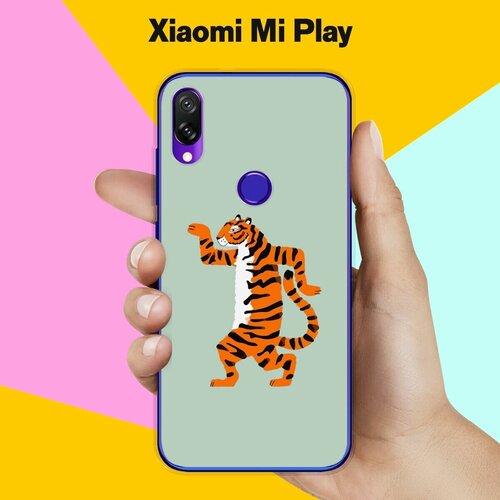 Силиконовый чехол на Xiaomi Mi Play Тигр / для Сяоми Ми Плей силиконовый чехол на xiaomi mi play акулы 10 для сяоми ми плей