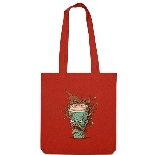 Сумка шоппер Us Basic, красный сумка кофе зомби зеленое яблоко