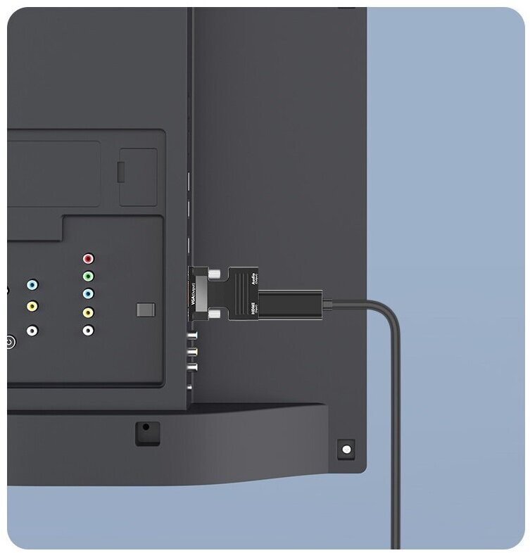 Портативный адаптер переходник конвертер HDMI - VGA с аудио выходом 35 mm