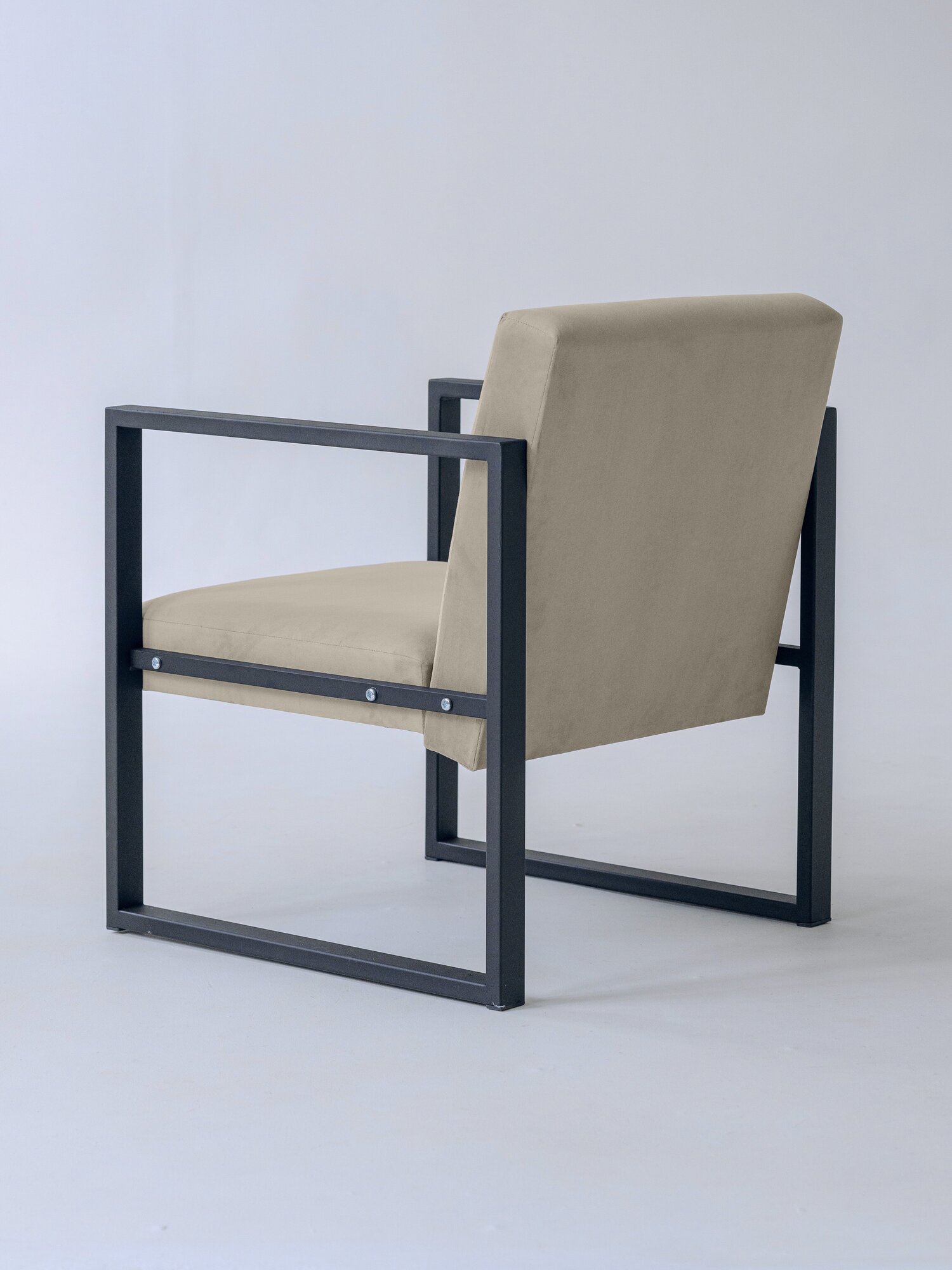 Кресло лофт Abyssinian 70х70, обивка: велюр, цвет: бежевый в гостиную, офис, кафе, холл, зал ожидания, на кухню - фотография № 4