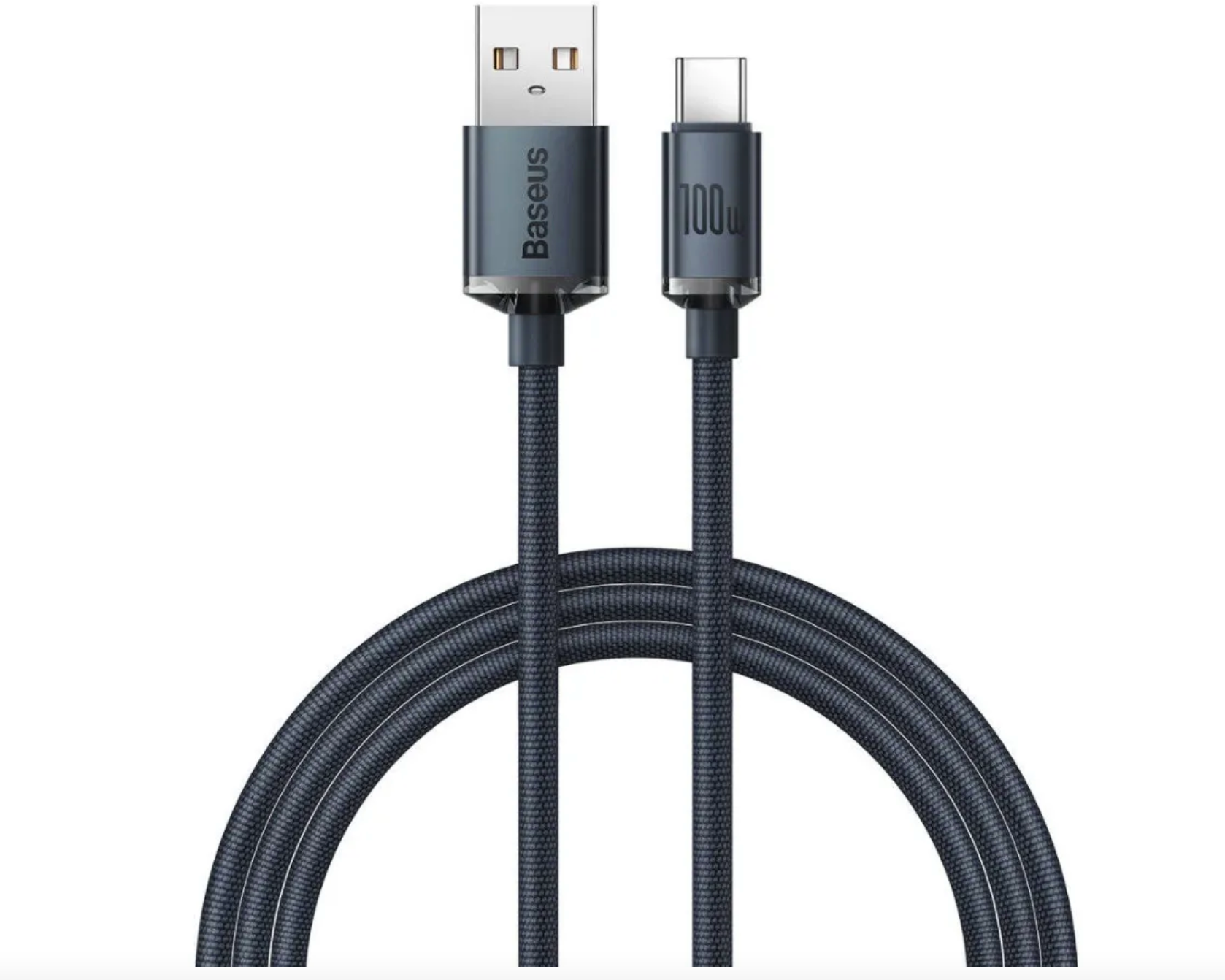 Кабель Baseus Crystal Shine Series Fast Charging Data Cable (CAJY000501), USB - USB Type-C, 100W, 2 м, черный