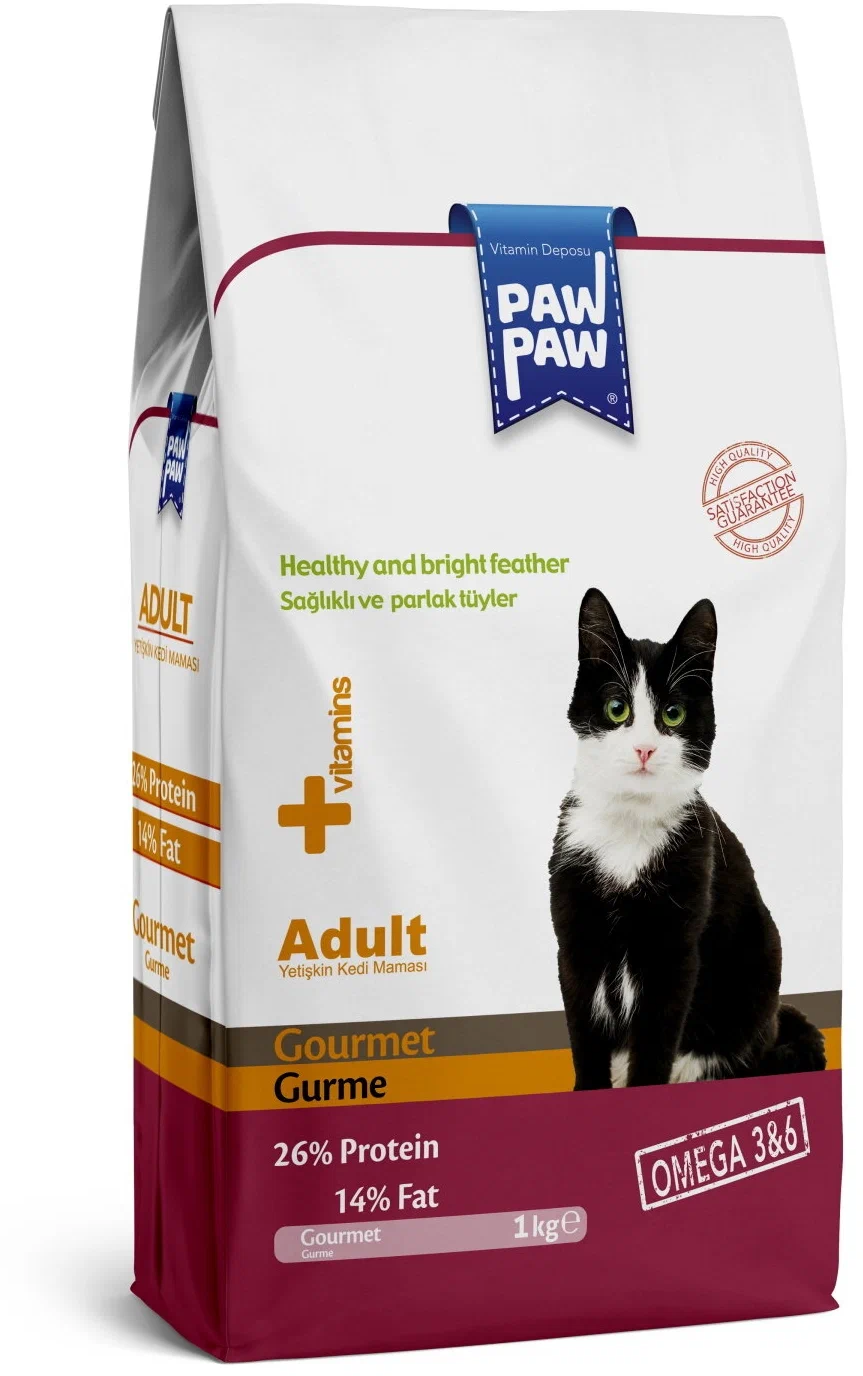 Pawpaw Adult Cat Food Gourmet 1 кг сухой корм для кошек