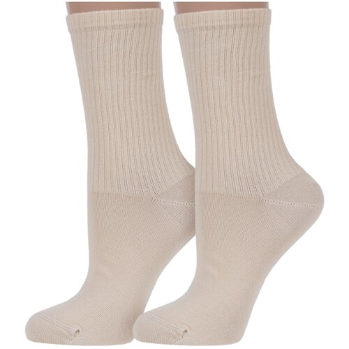 фото Комплект из 2 пар женских носков conte рис. 000, бежевые, размер 25