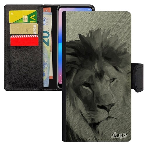 фото Чехол-книжка на смартфон samsung galaxy s7 edge, "лев" король зверь utaupia