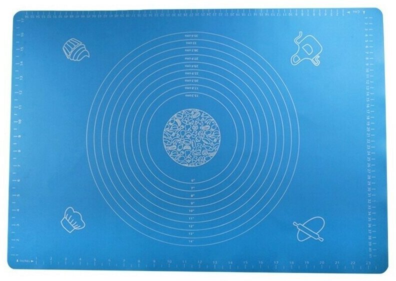 Силиконовый коврик для раскатывания теста, 65х45 см, синий