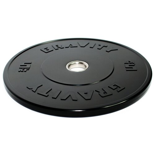 фото Бамперный каучуковый диск gravity, черный, черный лого, 5кг