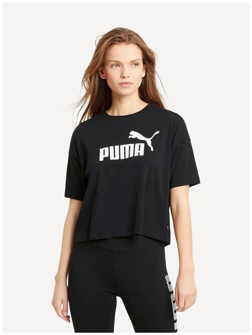 Топ PUMA, силуэт свободный, размер XS, черный