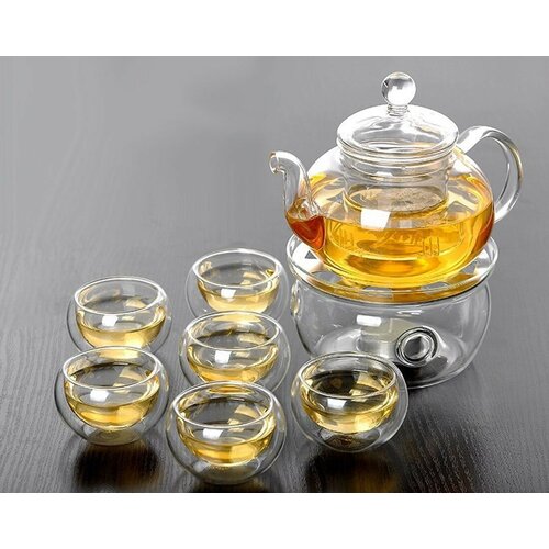 Сервиз чайный с чайником на 6 персон. Набор чайной посуды 8 предметов, без подарочной упаковки