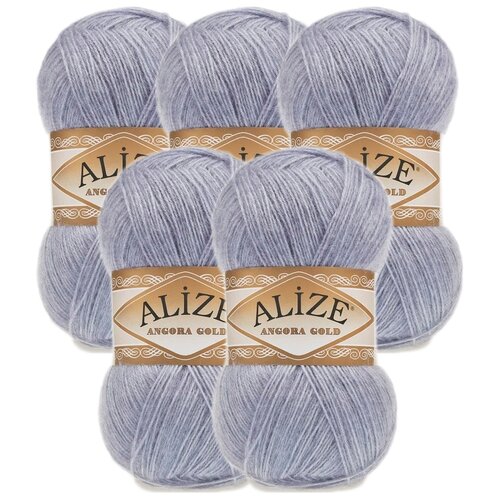 фото Пряжа alize angora gold, 20 % шерсть, 80 % акрил, 100 г, 550 м, 5 шт., 221 светлый джинс меланж