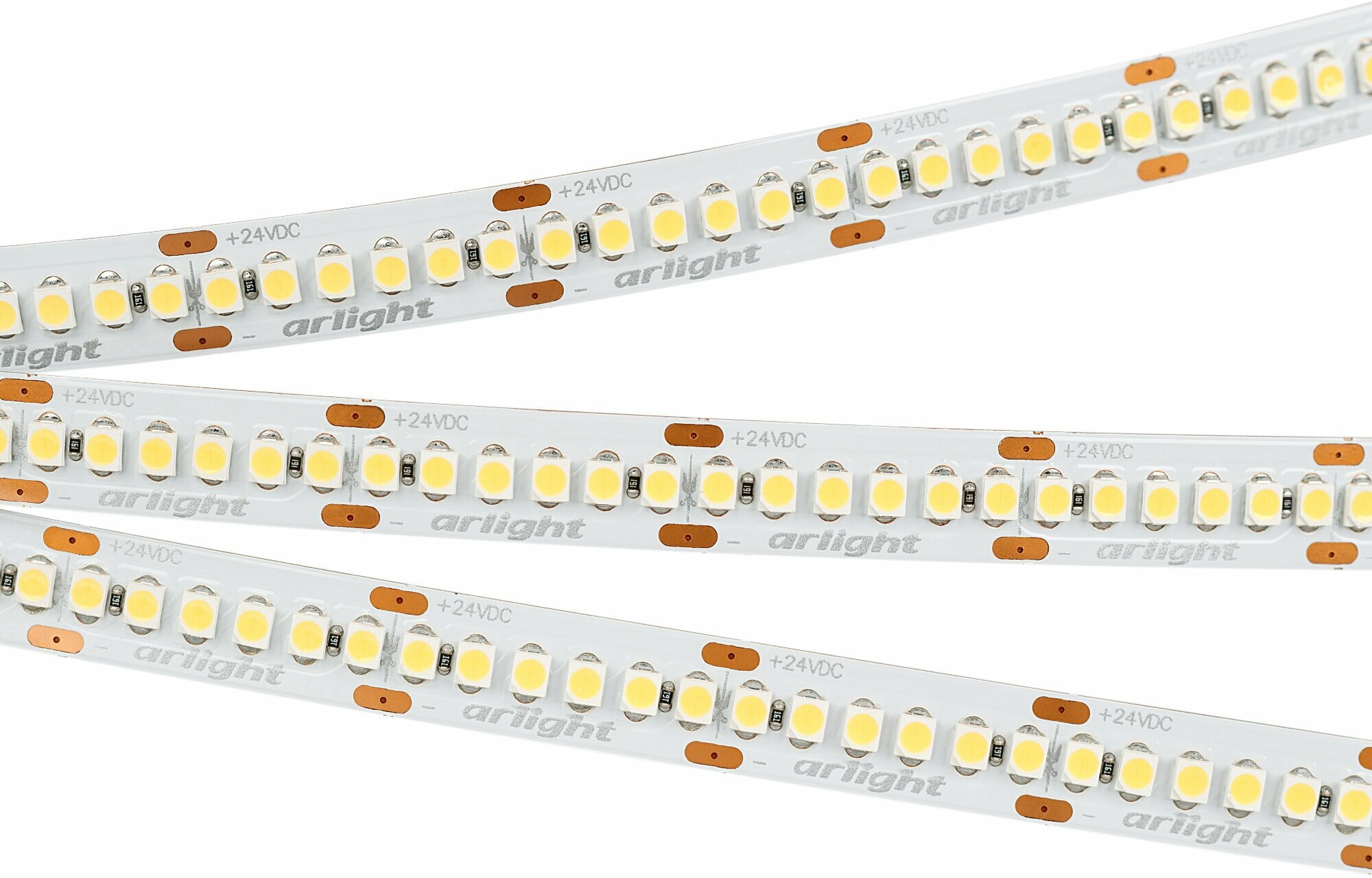 Светодиодная лента Белый теплый 2835/3528 24V 19.2W/m 240Led/метр 028621(2) RT-A240 3000K LUX однорядная