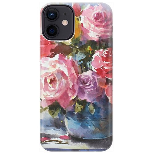фото Re:pa чехол - накладка artcolor для apple iphone 12 mini с принтом "акварельный букет цветов"