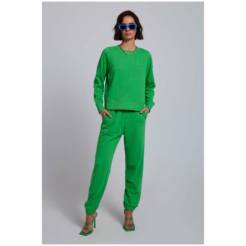 Классические брюки с защипами INCITY, цвет зеленый, размер M