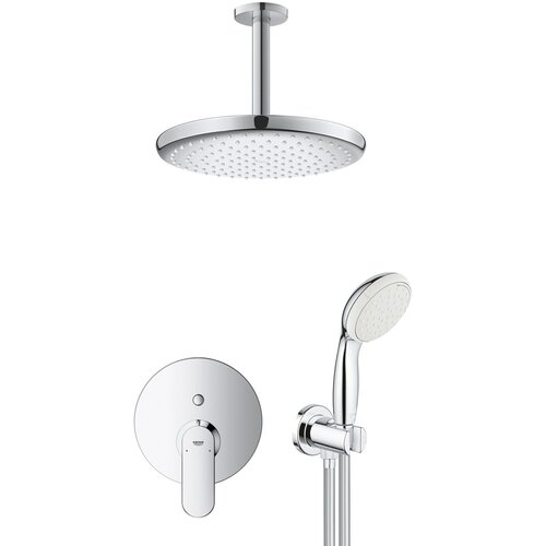 душевая система встраиваемая grohe eurosmart cosmopolitan с изливом и штангой хром Потолочный тропический душ Grohe Eurosmart Tempesta 250, хром