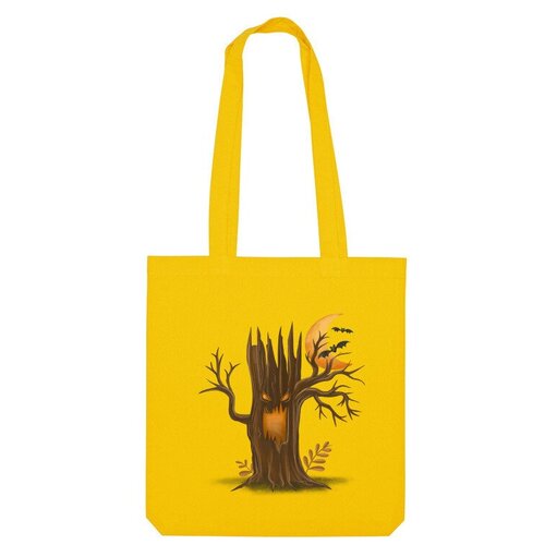 сумка страшное дерево серый Сумка шоппер Us Basic, желтый