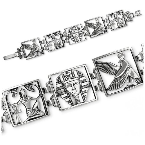 Браслет женский серебряный на руку, ювелирное украшение Фараон, широкий, гибкий, массивный, большой, крупный браслет на запястье. Юмила