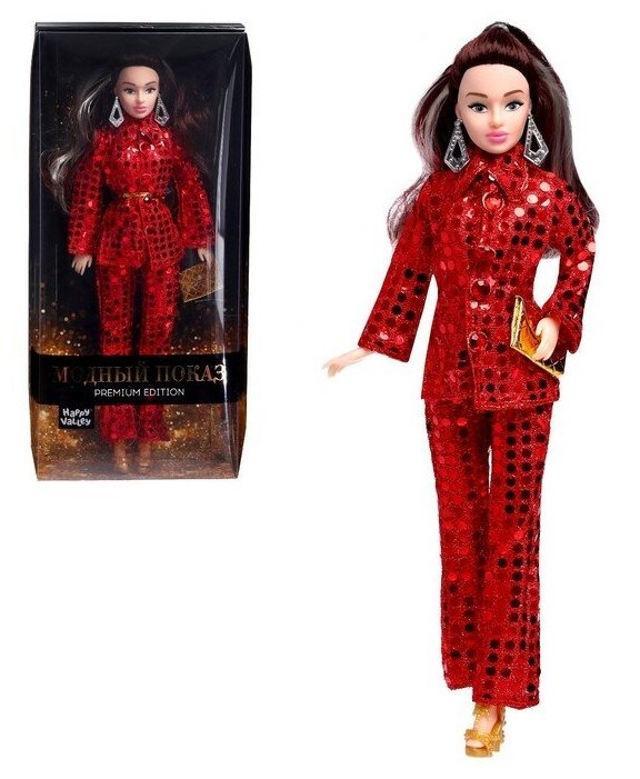 Кукла Happy Valley модель, шарнирная, "Ксения-Модный показ" в красном костюме (6973625)