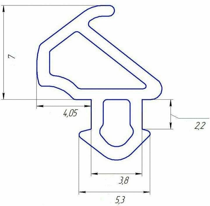 Уплотнитель EPDM для профиля KBE (228) (рама, створка), чёрный, "ELEMENTIS", 10 метров