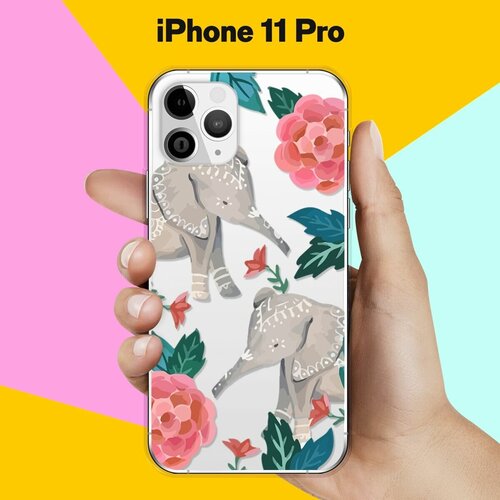 Силиконовый чехол Два слона на Apple iPhone 11 Pro чехол книжка mypads для apple iphone 11 pro айфон 11 про смешать два цвета желтый коричневый