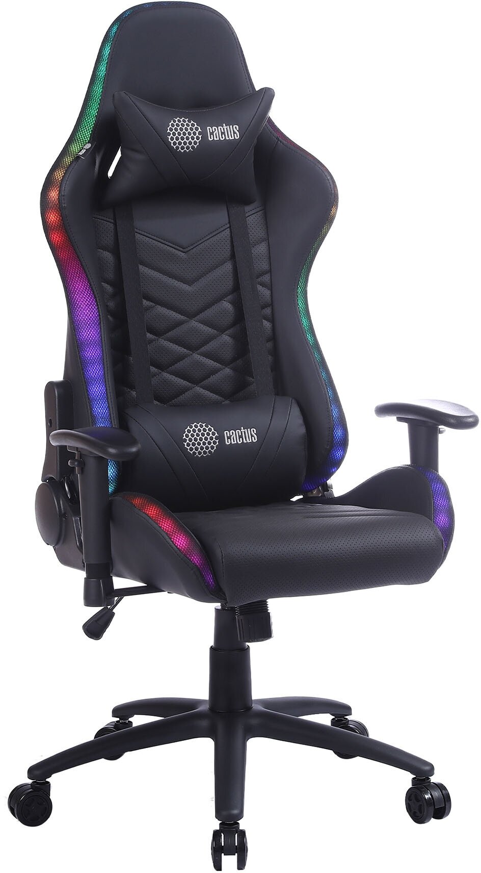 Кресло игровое Cactus CS-CHR-0099BL черный сиденье черный эко. кожа с подголов. крестовина металл пла