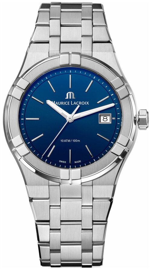 Наручные часы Maurice Lacroix Quartz AI1108-SS002-430-1, синий, серебряный