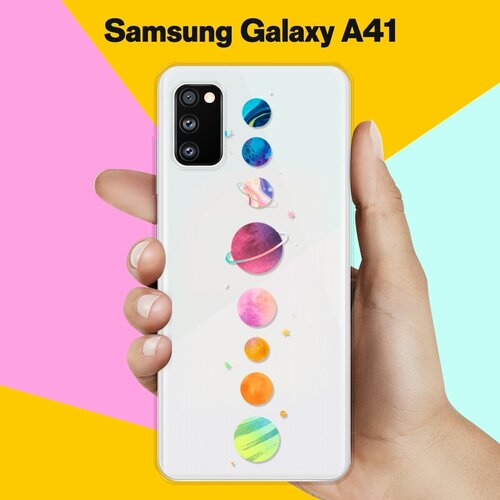 пластиковый чехол микки и мини 5 на samsung galaxy a41 самсунг галакси а41 Силиконовый чехол Планеты на Samsung Galaxy A41