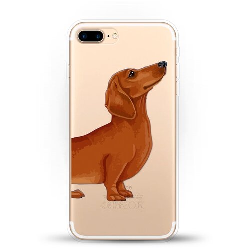 фото Силиконовый чехол коричневая такса на apple iphone 7 plus andy & paul