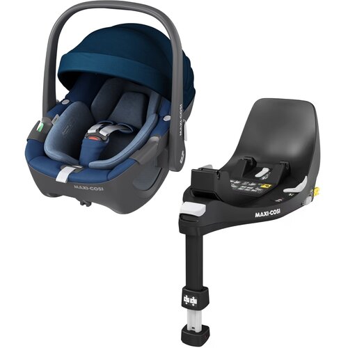 Автолюлька группа 0+ (до 13 кг) Maxi-Cosi Pebble 360 с базой isofix FamilyFix 360, essential blue