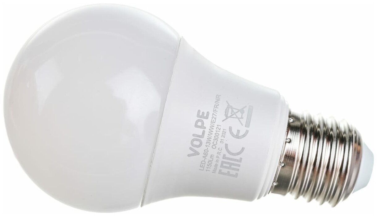 Лампа светодиодная груша 13W VOLPE A60 Е-27 WW-тёплый белый свет UL-00004024 - фотография № 7